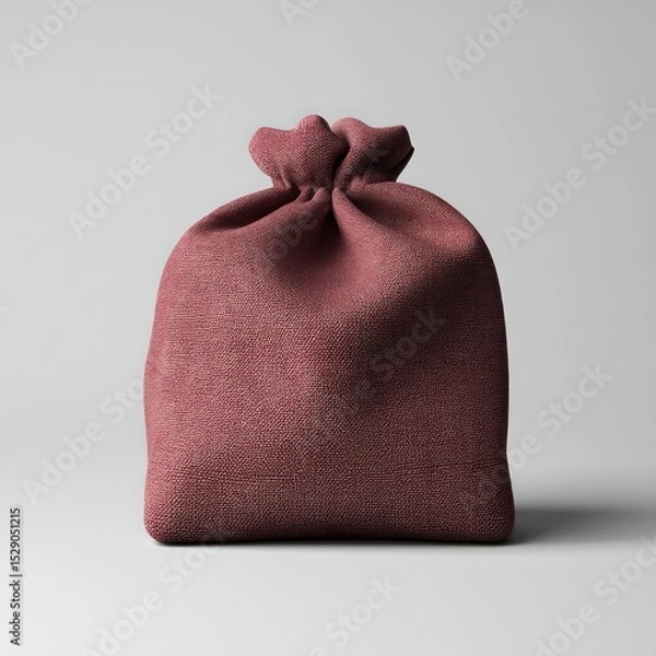 Fototapeta Wool pouch mockup in 3D, folded neatly to show the soft wool texture with subtle, natural folds.