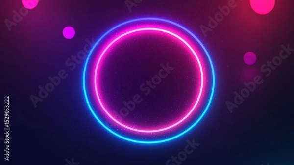 Obraz Vibrant blue and purple neon lights glowing abstract background featuring futuristic electric light streaks and smooth gradient glow for modern digital wallpapers, tech-themed visuals, and high-resolu