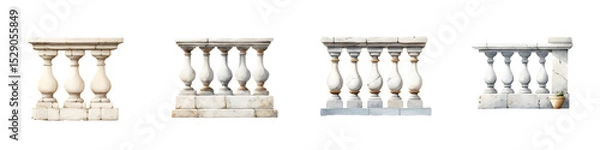 Fototapeta Ornate balustrades and columns of a historical architectural design