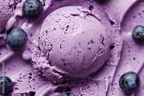 Obraz close up of blueberry ice cream	
