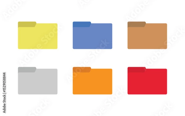 Fototapeta Folder icon set isolated on white background. Document symbol. Vector