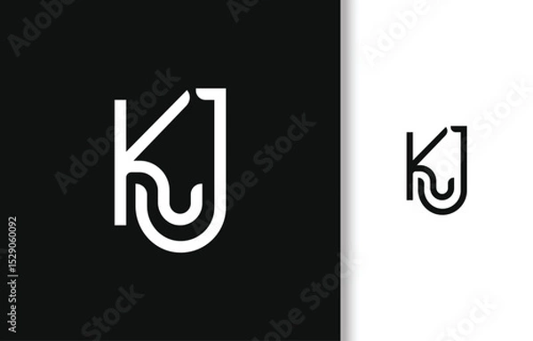 Obraz SIMPLE MINIMALIST LETTER K J LOGO DESIGN