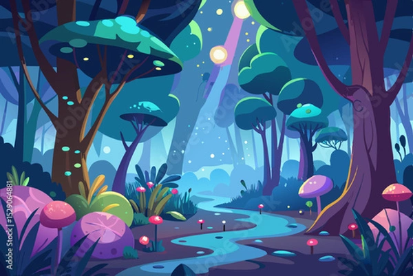 Obraz This beautiful illustration features a vibrant underwater world map with colorful fish and an abstract floral design, capturing the essence of deep marine life