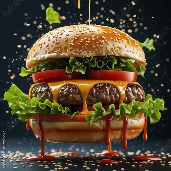 Obraz hamburger on a plate