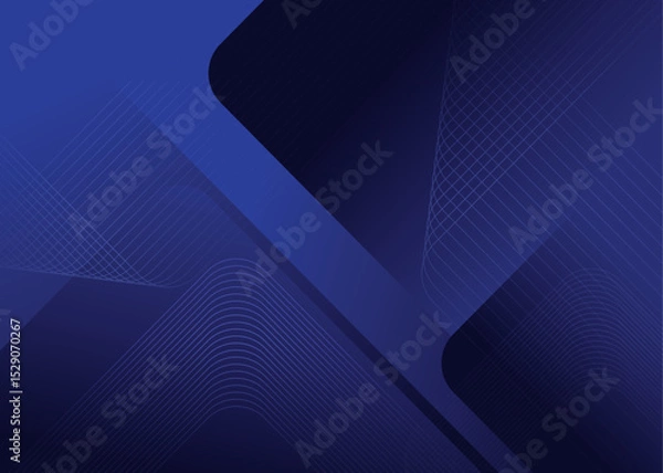 Obraz Abstract blue background banner modern abstract background with geometric shapes and gradient shades of blue, creating sleek and professional look