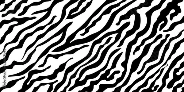 Fototapeta zebra skin texture seamless pattern. zebra pattern, Stripes Seamless Pattern. skin pattern.