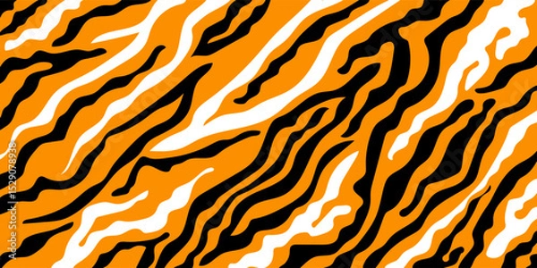 Obraz zebra skin texture seamless pattern. zebra pattern, Stripes Seamless Pattern. skin pattern.