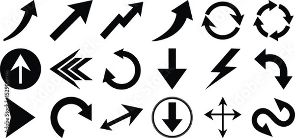 Obraz Arrows set black icons. Arrow icon. Arrow vector collection. Collection different arrows sign. Abstract arrow collection.