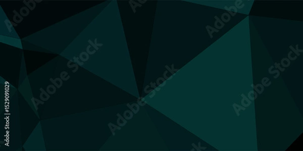 Fototapeta Vector. Geometric background with triangle shapes. Dark green design for web, banners and headers.