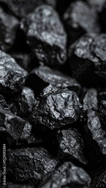 Fototapeta Close-up of a rough, dark asteroid surface