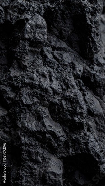 Fototapeta Close-up of a rough, dark asteroid surface