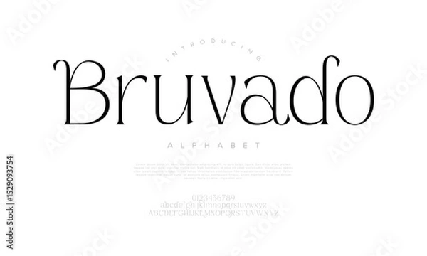 Fototapeta A stylish modern serif font with elegant curves and minimalist design, perfect for branding and editorial layouts