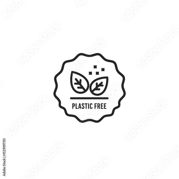 Obraz Plastic-free badge with leaves 