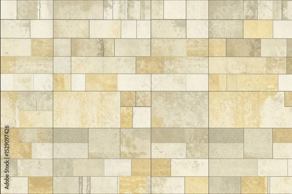 Fototapeta Ceramic tile background, full frame. Tiles of different shapes and sizes.