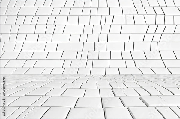 Fototapeta Ceramic tile background, full frame. Tiles of different shapes and sizes.