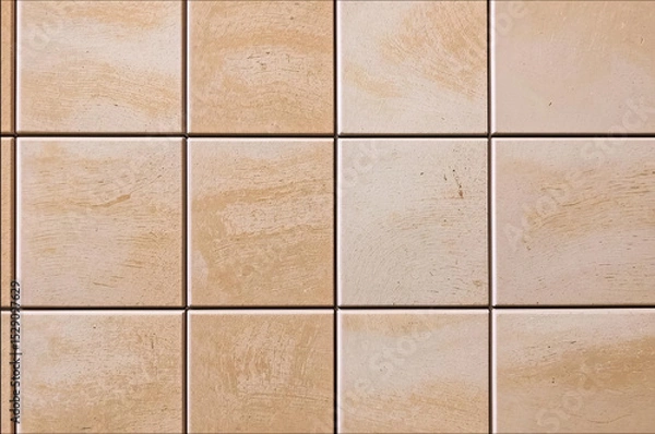 Fototapeta Ceramic tile background, full frame. Tiles of different shapes and sizes.