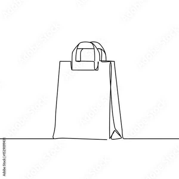 Obraz Simple line art of a shopping bag on a flat surface  