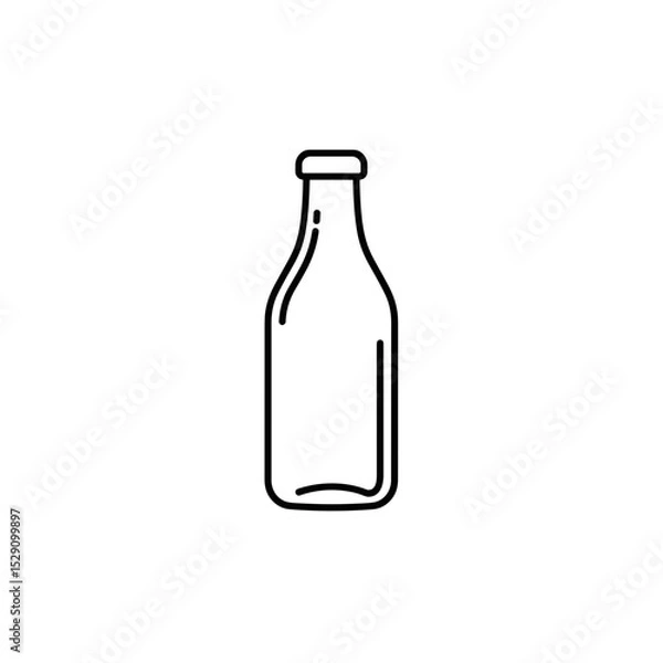 Obraz Transparent glass bottle in minimalist line art style  
