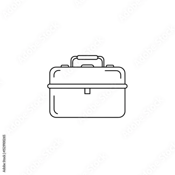 Obraz Metal lunchbox with minimalist design, Plastic Free Icon