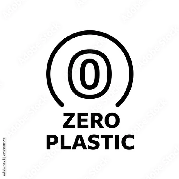 Obraz Zero Plastic logo emphasizing sustainability and environmental awareness  