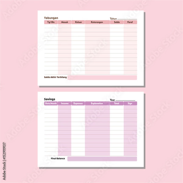 Obraz budget planner and saving book