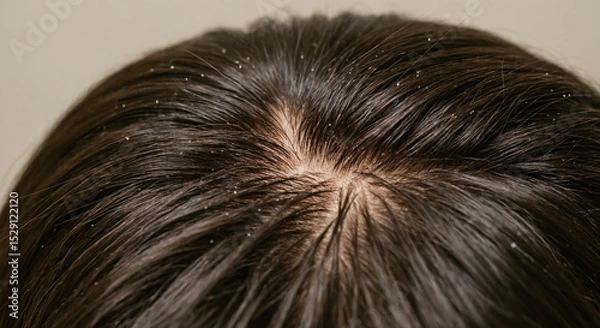 Obraz close-up of scalp with dandruff