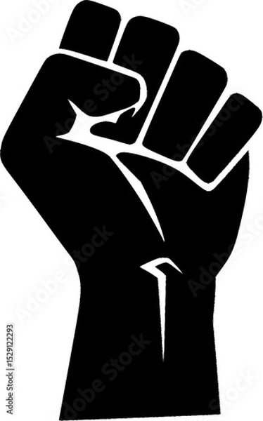 Obraz Black fist symbol representing solidarity, unity, defiance, or resistance, empowerment