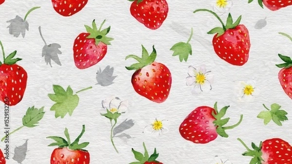 Obraz seamless watercolor pattern with strawberries