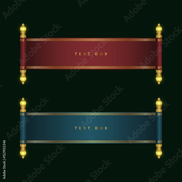 Fototapeta Two fancy text box options with scroll art