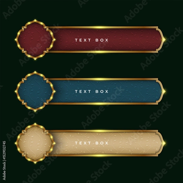 Obraz Three dynamic Islamic text box color options