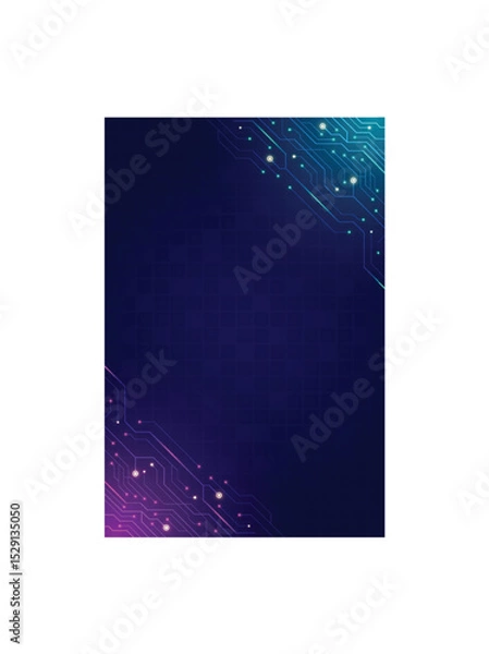 Obraz Dark Neon Circuit Board Technology Background Design