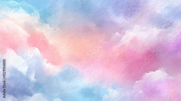 Fototapeta Pastel colored clouds with pink blue and orange hues create a dreamy effect.