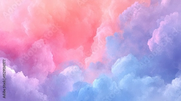 Fototapeta Abstract colorful clouds background with pink purple and blue pastel colors.