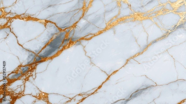 Fototapeta White marble texture with gold veins abstract background for design or decoration.