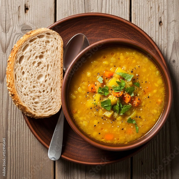 Obraz pumpkin soup with bread