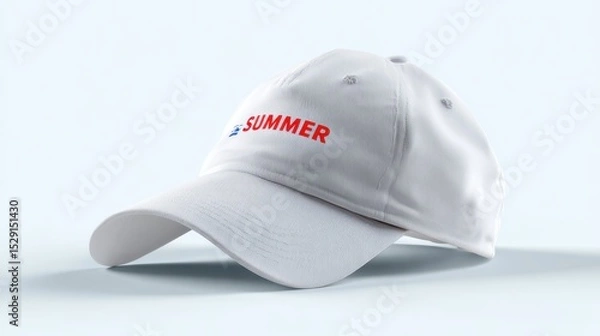 Obraz Baseball cap with summer logo isolated on white