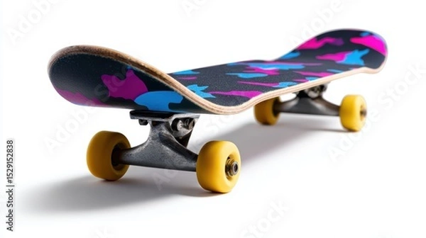 Obraz Skateboard with colorful design isolated on white