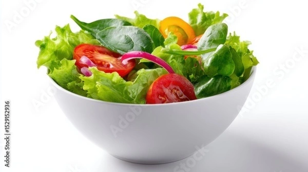 Obraz Healthy salad bowl isolated on white background