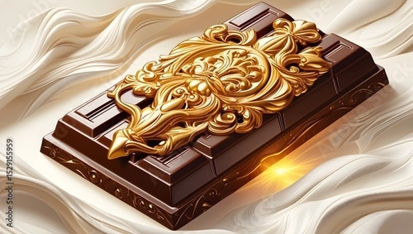 Fototapeta Delicious chocolate cake with nuts, isolated on white
