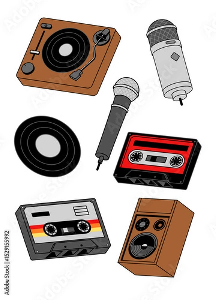 Obraz Set Illustration Of Music Instrument