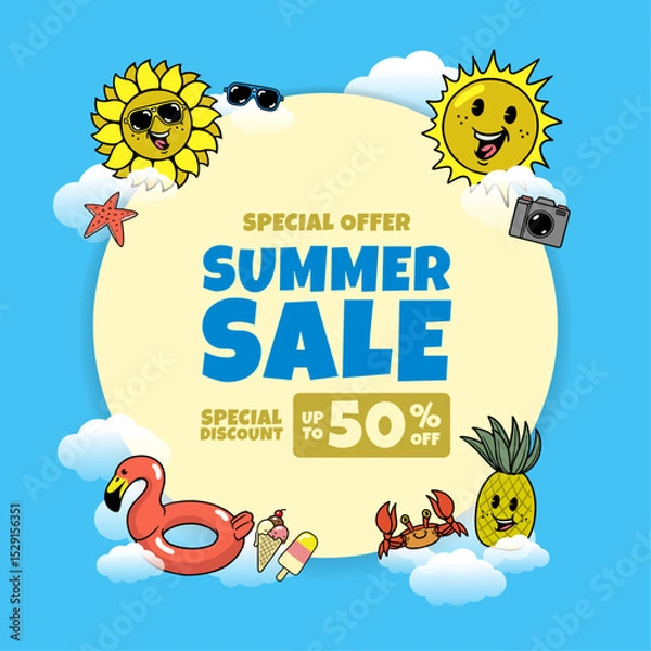 Obraz Summer Sale Background Design Concept Template