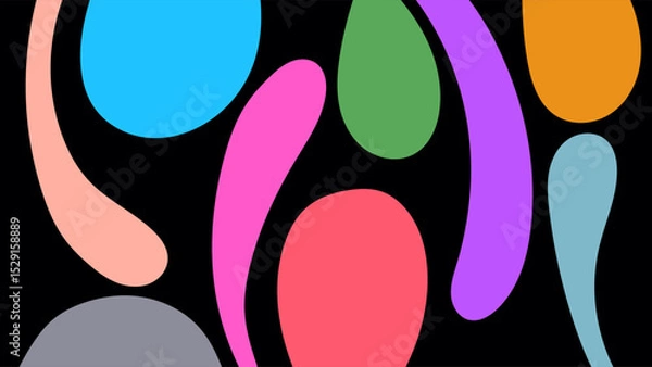 Fototapeta ABSTRACT DARK BACKGROUND HAND DRAWN ORGANIC SHAPES.BLUE ORANGE PINK GREEN PURPLE BROWN PASTEL COLOR FLAT DESIGN VECTOR TEMPLATE FOR WALLPAPER, COVER DESIGN