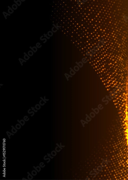 Obraz Bright glowing orange minimal dotted waves abstract background. Geometric concept halftone vector flyer design