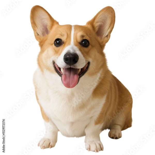 Obraz corgi sitting isolated on a white background.
