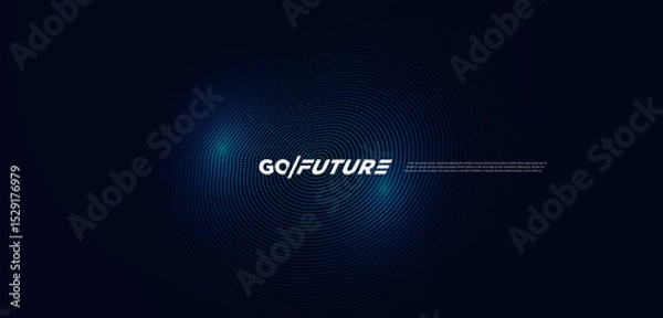 Obraz Glowing abstract tech background with a blue central core radiating energy lines in dark futuristic tones. Perfect for innovation branding, sci-fi themes, and high-end digital or web presentations.
