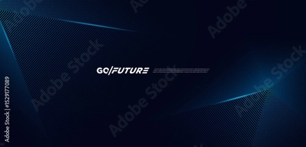 Fototapeta Abstract futuristic vector with intersecting blue laser beams and linear grid on a dark background. Ideal for cyber visuals, digital branding, sci-fi presentations, and high-tech UI elements.