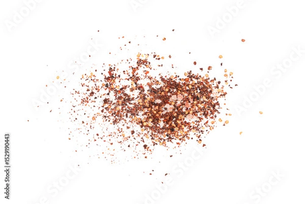 Obraz Chili and salt seasoning, red chilli pepper spice powder, dry crushed hot pepper flakes
