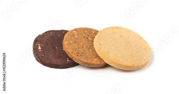 Obraz Protein cookie, round protein brownie with chocolate and cocoa, gluten-free cookies