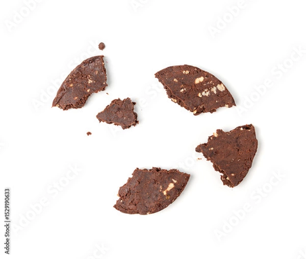 Obraz Protein cookie, round protein brownie with chocolate and cocoa, gluten-free cookies