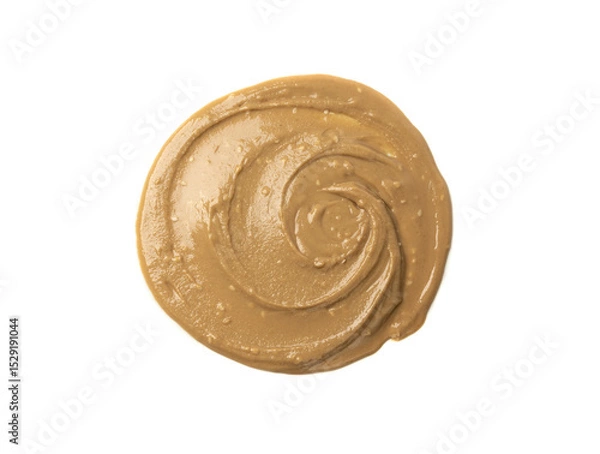 Obraz Tahini smear isolated, sesame seeds paste splash, spilled tahina sauce, spill eastern dip